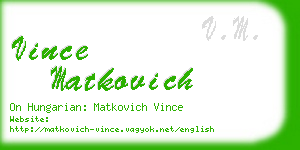 vince matkovich business card